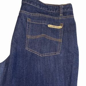 Michael Kors Dark Wash Bootcut Jeans Womens Size 16 Blue Denim Stretch MK Logo